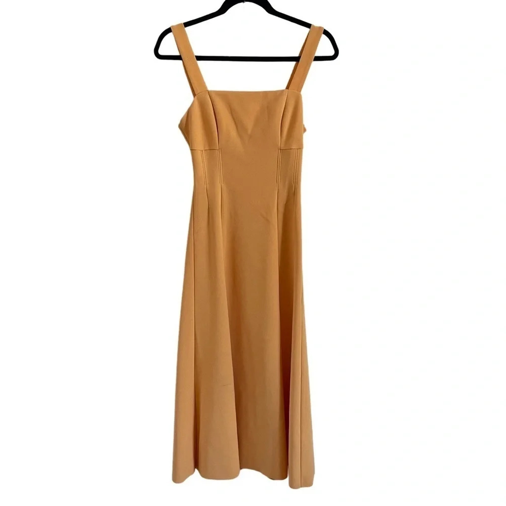 Finders Keepers cantaloupe orange‎ stretch A-line cocktail  dress